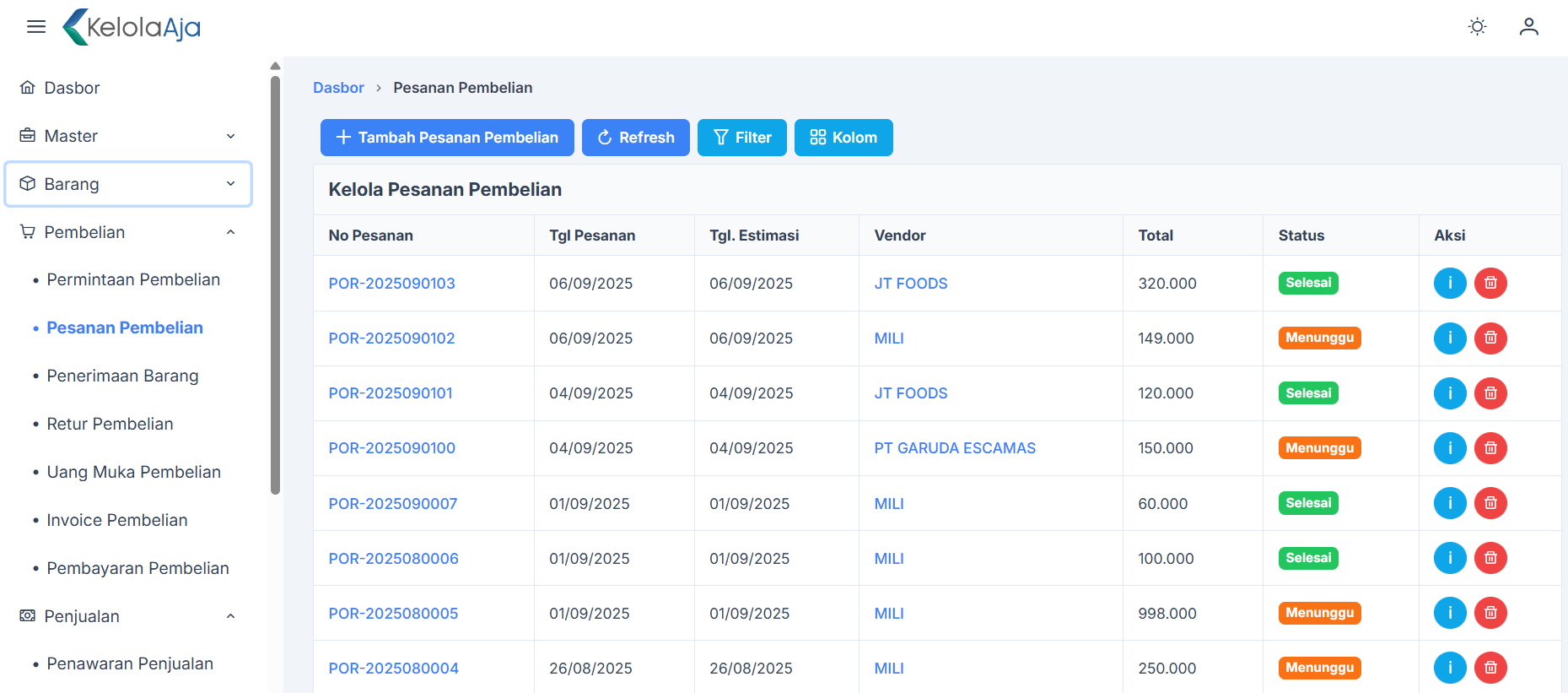 Pembelian dan Penjualan Mudah Digunakan