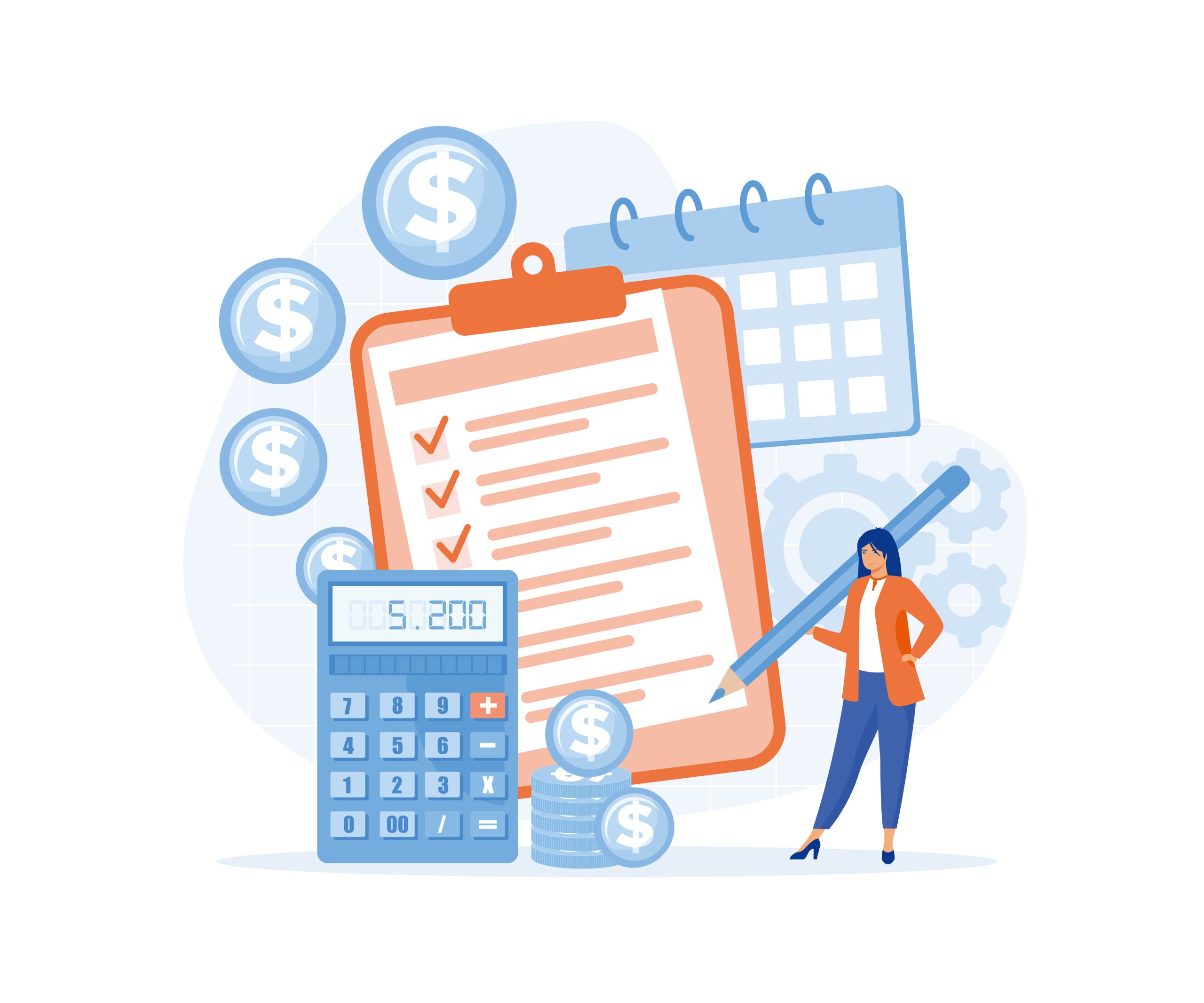 Budget planning, balanced budget, company budget management concept. flat vector modern illustration