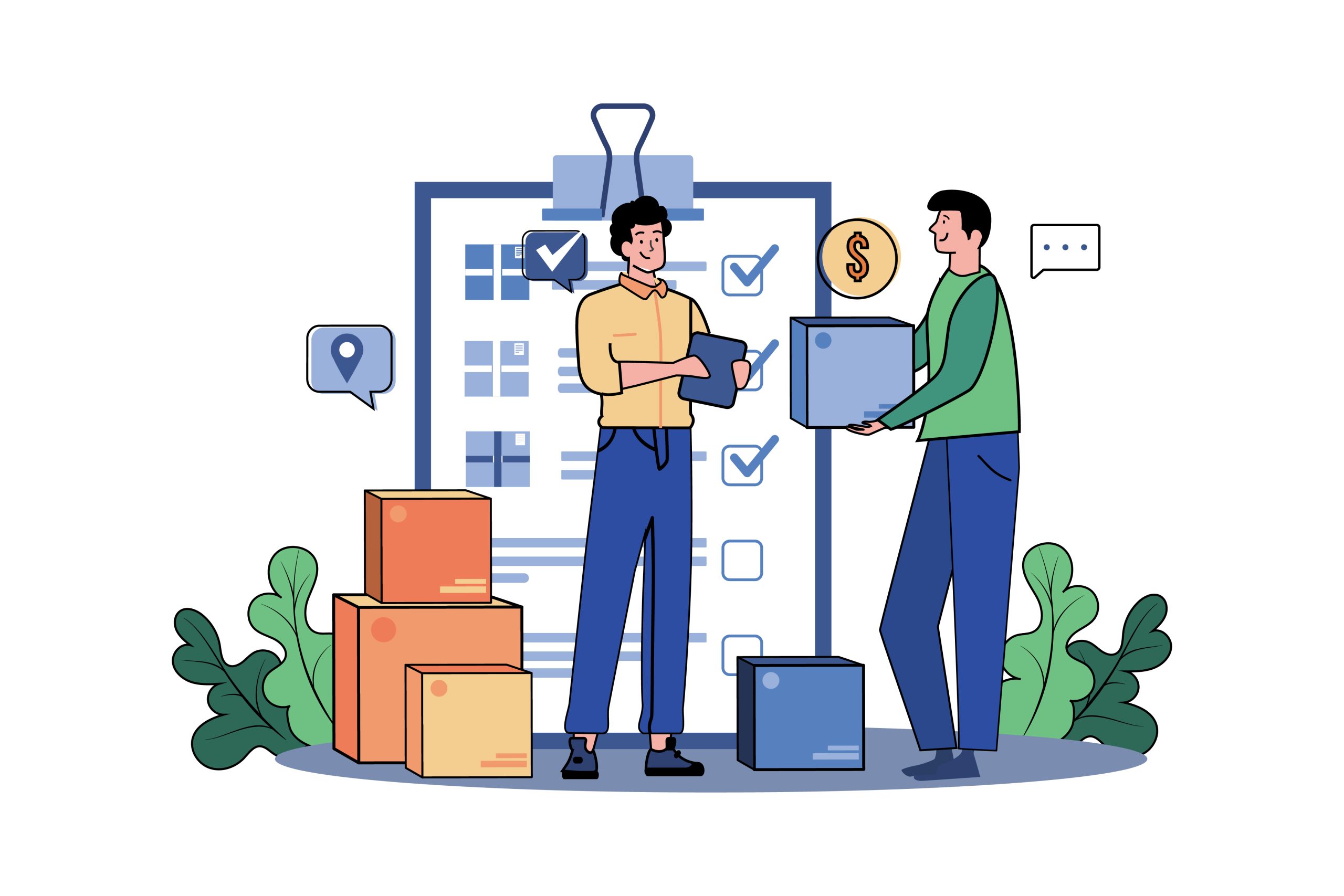 Deliveryman Checking Delivery Order